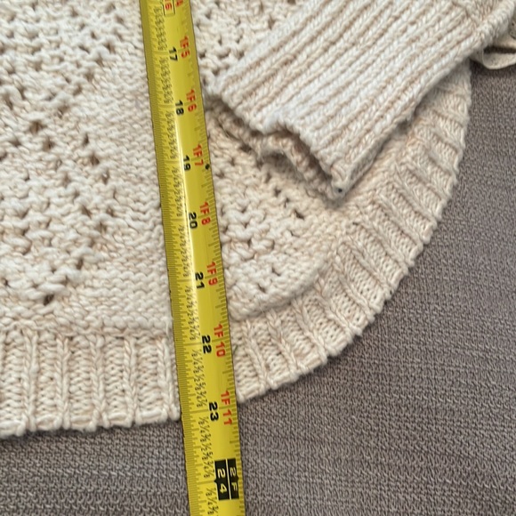 NWOT, American Rag Crochet Sweater Top with Tie Sides & Curved Hems - Picture 9 of 12